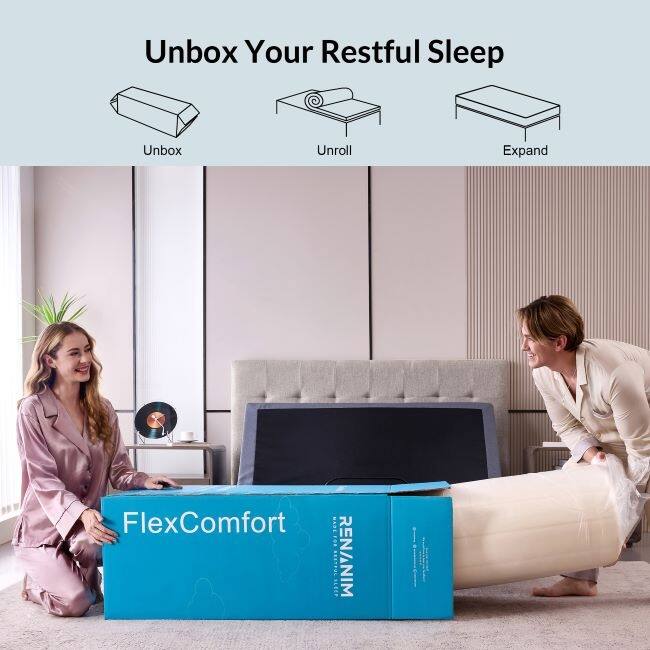 Renanim Hybrid Foam Mattress-in-a-Box, Cooler Sleep, Breathable, Supportive, Pressure Relief