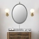 preview thumbnail 24 of 46, KOSSMAI Oval Decorative PU Covered MDF Frame Wall Mirrors Silver/Grey