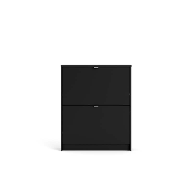Porch & Den Cambria 2-Drawer Shoe Cabinet - Black matte
