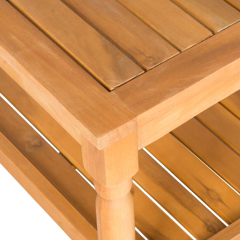 SAFAVIEH Outdoor Annamaria Acacia Wood Coffee Table - 43Wx24Dx17H