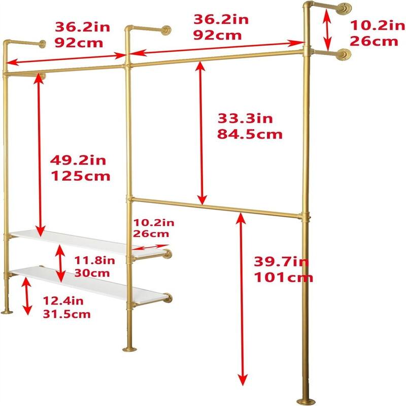 ommercial Grade Pipe Clothes Racks - 7.9"D x 77.4"W x 83.3"H