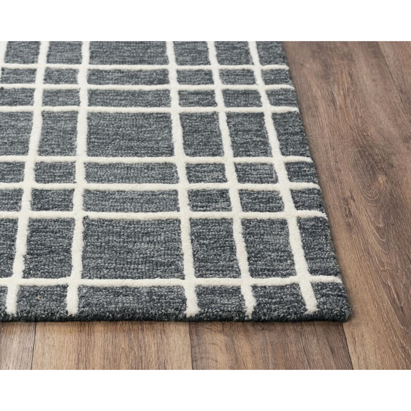 Alora Decor Lofton Plaid Hand-tufted Wool Rug