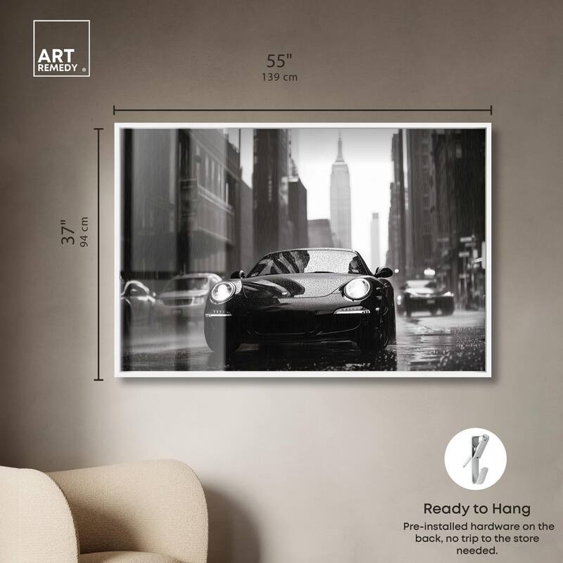 Driving in the Rain NYC Shadowbox by Art Remedy