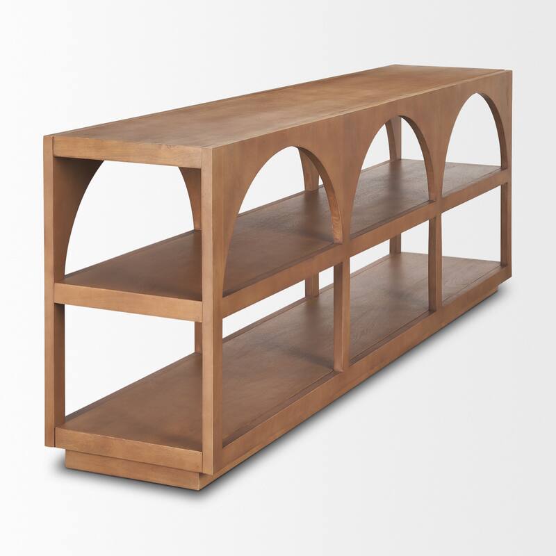 Bela Medium Brown Solid Wood Arched Console Table (54")