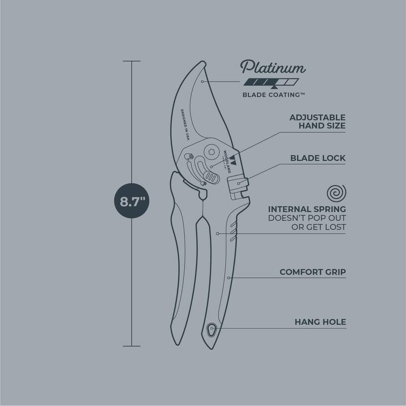Woodland Tools Heavy Duty Adjustable Bypass Pruning Shears