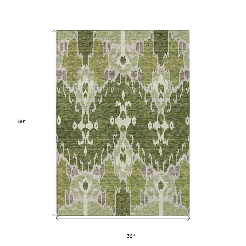 HomeRoots Ikat Transitional Rectangle Outdoor Rug