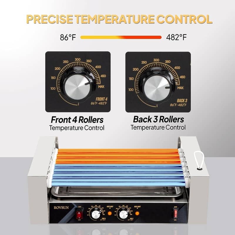 Electric Stainless-Steel Hot Dog Grill Cooker Machine