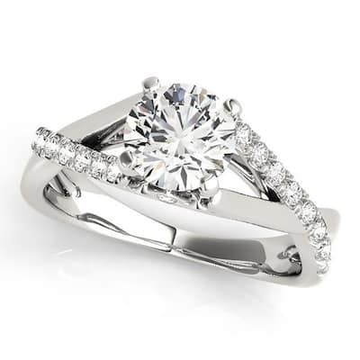 Moissanite by Auriya 14k Gold 1/2ctw and Diamond Engagement Ring 1/4ctw