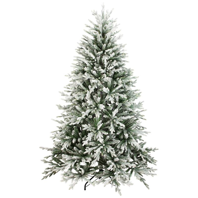 Real Touch™ Medium Flocked Snowcap Grove Fir Artificial Christmas Tree - 6.5’ - Unlit - 6.5 Foot