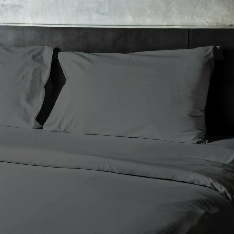 4 Pieces Bamboo Fiber Blend Bed Sheet Set, Deep Pockets - Grey - Full