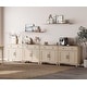 preview thumbnail 1 of 7, Farmhouse Sideboard, Buffet Cabinet with Storage Cabinets 136Inch - Beige