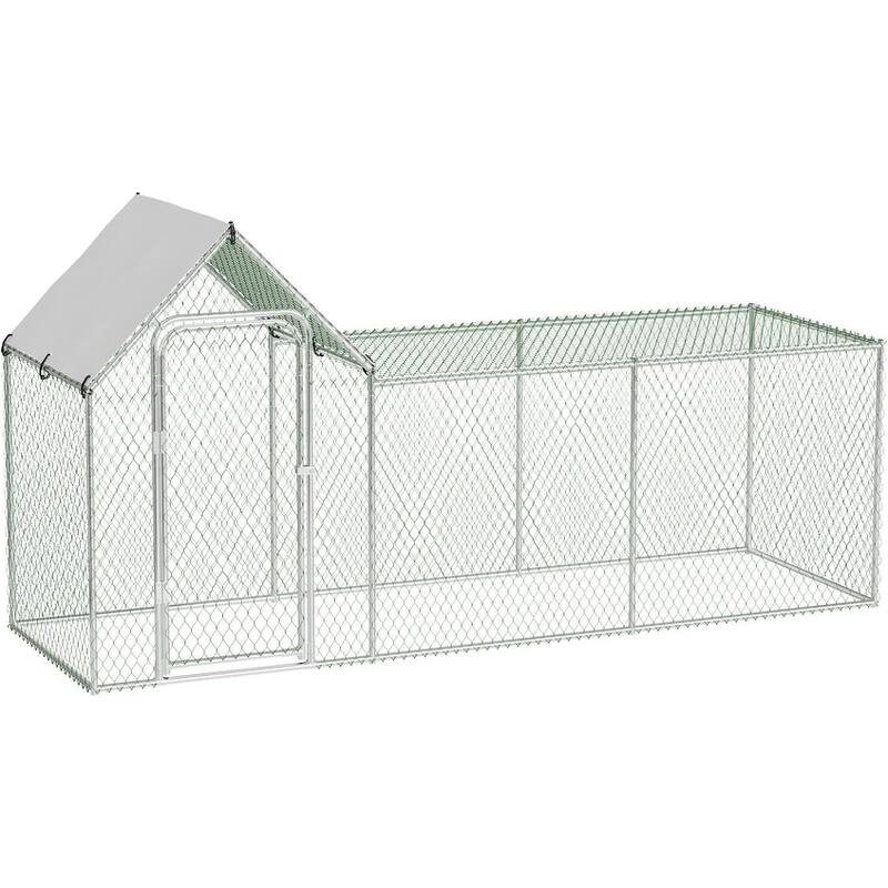Upgrade Metal Chicken Coop Run, Waterproof and Anti-Uv - Silver