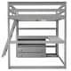 preview thumbnail 14 of 30, Full Size Loft Bed with Desk, Shelves, Drawers, and Ladder, Grey
