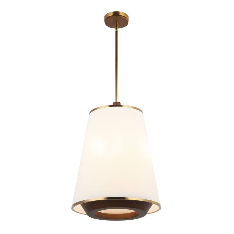 Varaluz Desert Flyer 3-Light Pendant - Satin Brass/Medium Walnut