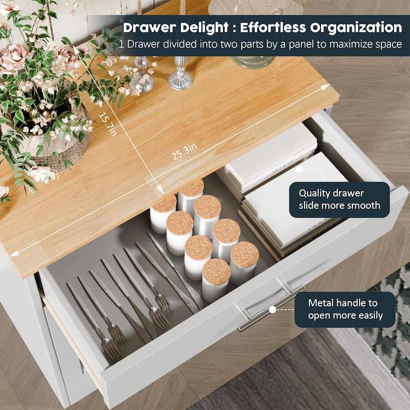 Multifunctional 2-Door Storage Cabinet with Drawer – Kitchen Pantry Organizer, TV Stand
