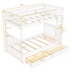 preview thumbnail 3 of 10, Twin-Over-Twin Bunk Bed with Ladders and Two Storage Drawers