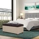 preview thumbnail 12 of 53, Adeco 35" Storage Ottoman Tufted Faux-Leather Lifted Top Bench