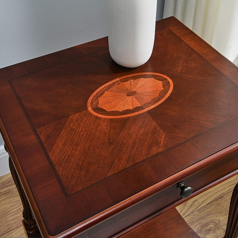Solid Wood Coffee Table Console Table with Storage Drawer
