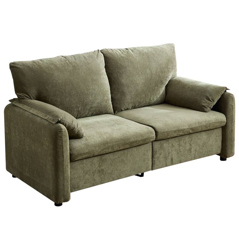 71.28" Chenille 2-Seater Sofa with Cloud-Like Cushion & Sponge Support