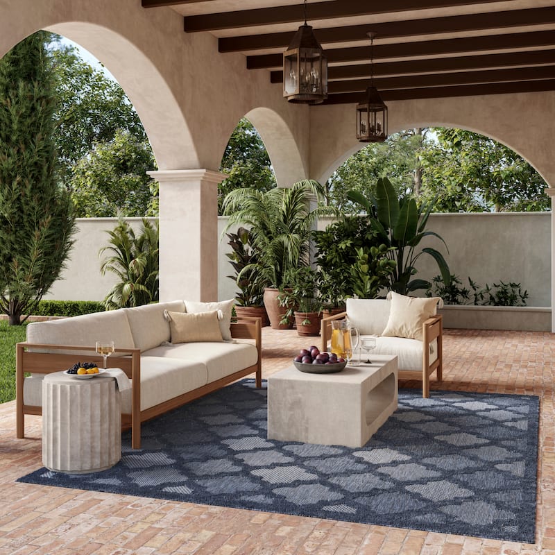 Nourison Easy Care Indoor/Outdoor Moroccan Trellis Area Rug - 8' x 10' - Navy/Blue