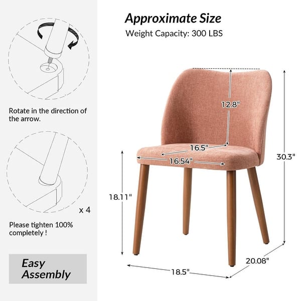 dimension image slide 7 of 9, HULALA HOME Melisa Solid Wood Dining Chair Set of 4