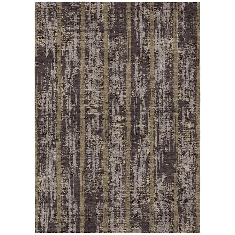 HomeRoots Striped Transitional Rectangle Outdoor Rug