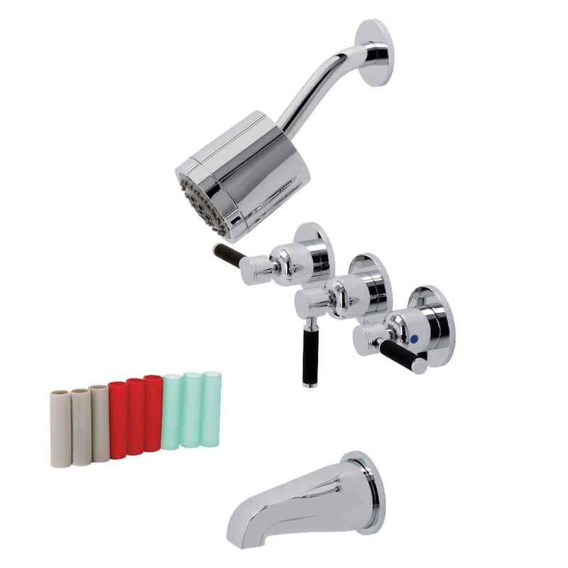 Kingston Brass Kaiser Tub and Shower Trim Package with 1.8 GPM Multi - Polished Chrome