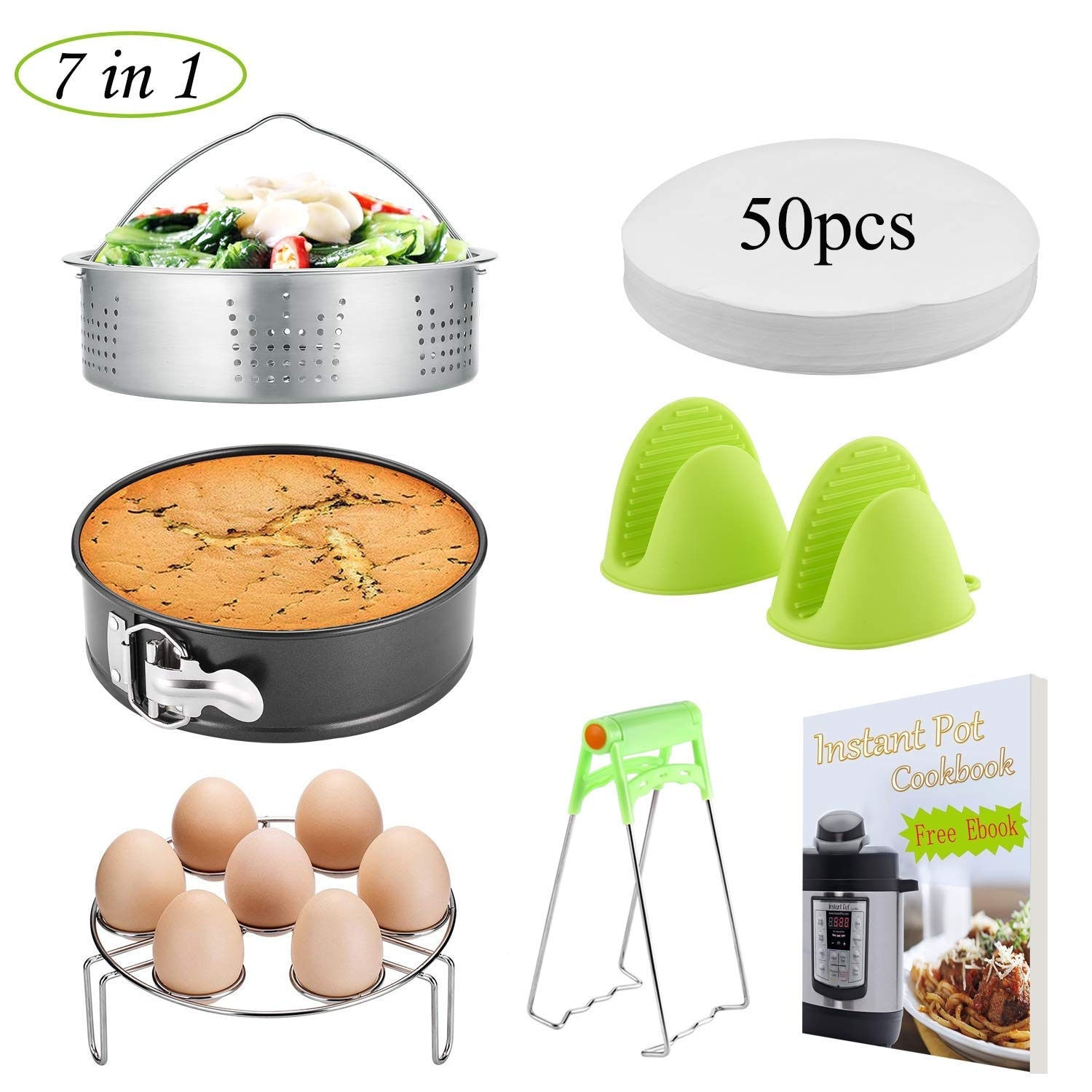 FITNATE 8 Pack Cooking Instant Pot Accessories Set Steamer Basket Egg  Steamer Rack - Bed Bath & Beyond - 35096944