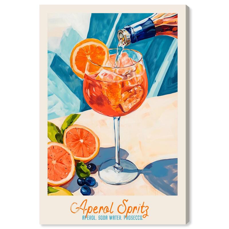 Aperol Spritz Recipe Poster Canvas by Art Remedy, Gallery Wrapped - 10" x 15"