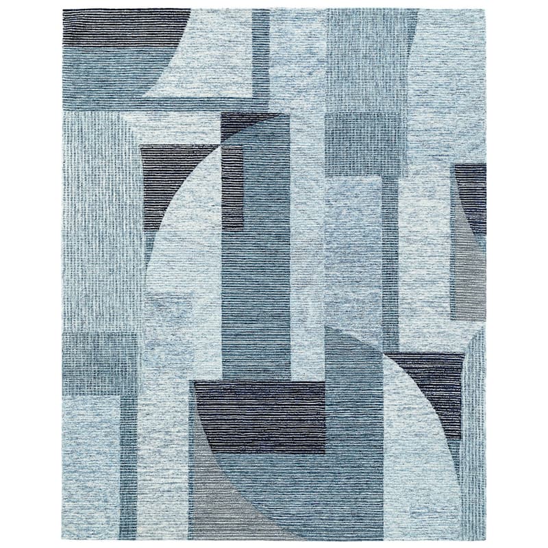 Terra by Obeetee Jaipur Abstract Blue Rug - Oxford Blue - 6' x 9'