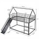 preview thumbnail 10 of 17, Twin over Twin size House Bunk Bed with Ladder Safey Slide and Guardrail for Kids' Bedroom, Not Including frame on the Bottom