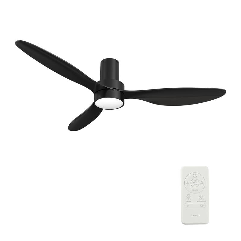 CARRO Nantes 52-inch Indoor Ceiling Fan with Light and Remote - N/A - Black