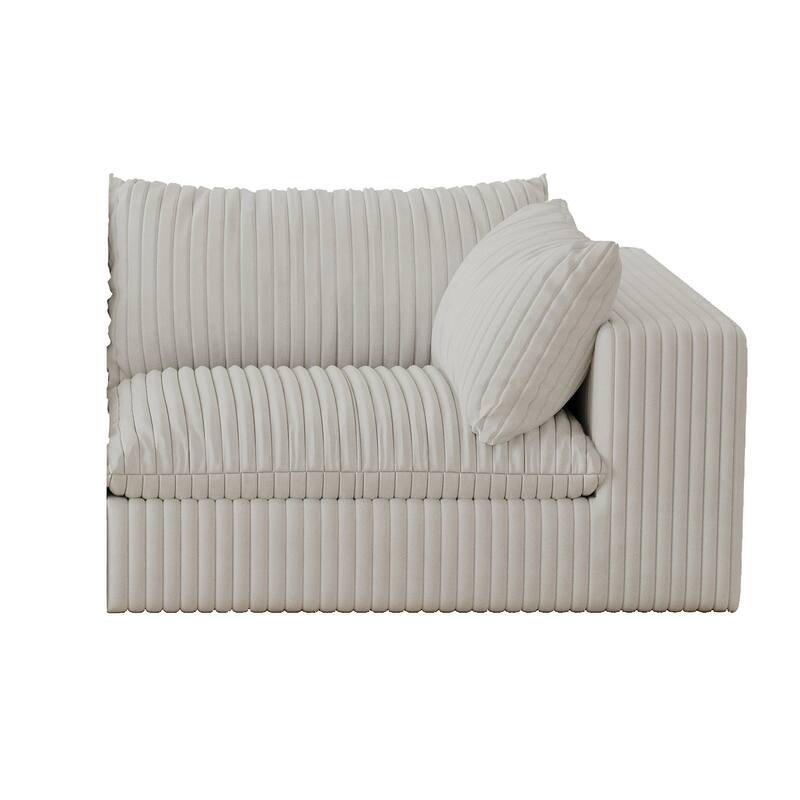 Corduroy Deep Seat Modular Sofa with Removable Down Fill Cushions