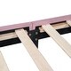 preview thumbnail 10 of 18, Twin Size Platform Bed Frame Velvet Upholstered Headboard Wooden Slats Support, Kids Wood Platform Bed Easy Assembly