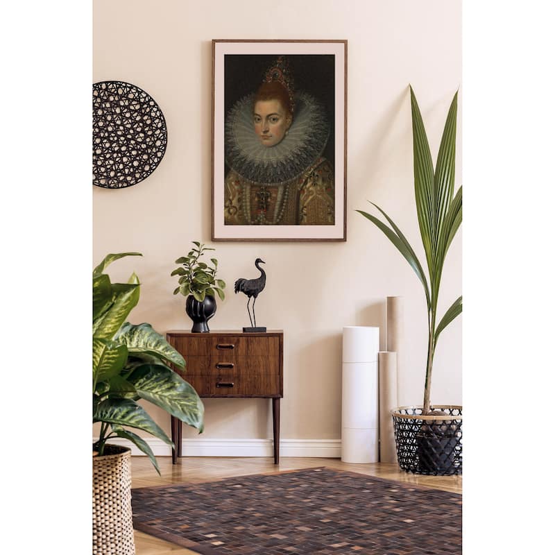 ECARPETGALLERY Handmade Cowhide Patchwork Dark Brown Leather Rug - 5'1 x 8'0