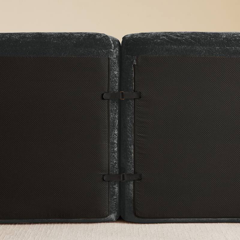 Roomfitters 2-Seater Tufted Velvet Sofa, No Assembly Boneless Cloud Couch with 32D High-Density Sponge