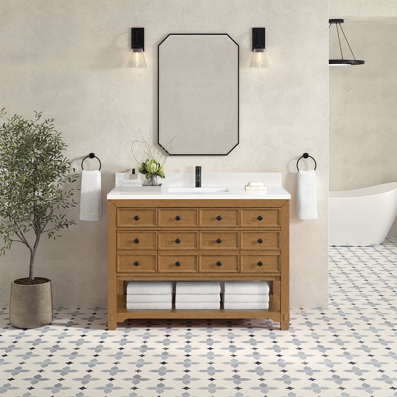 Malibu 48" Single Vanity, Amber Birch