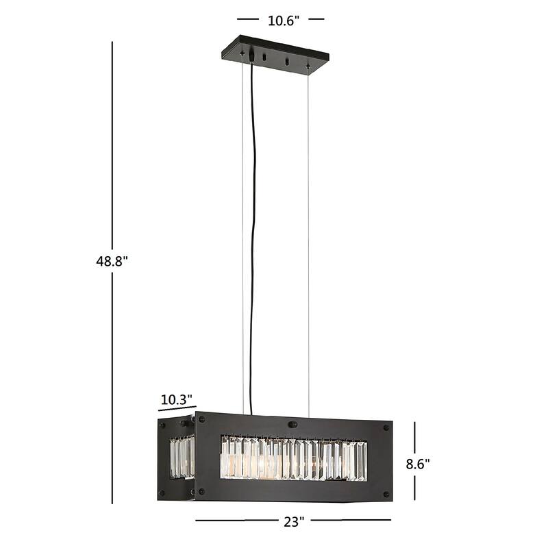 Kayan Black Bold Crystal Chandelier by iNSPIRE Q Modern