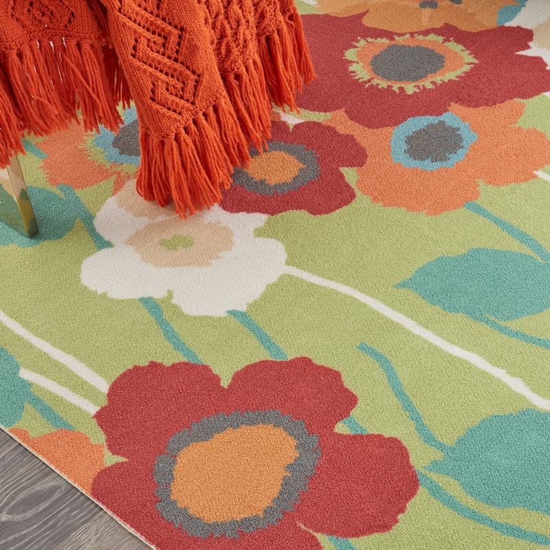 Waverly Sun N' Shade Floral Transitional Indoor/Outdoor Area Rug