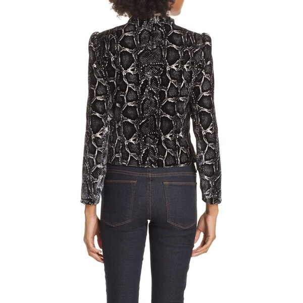 rebecca taylor snake print velvet jacket