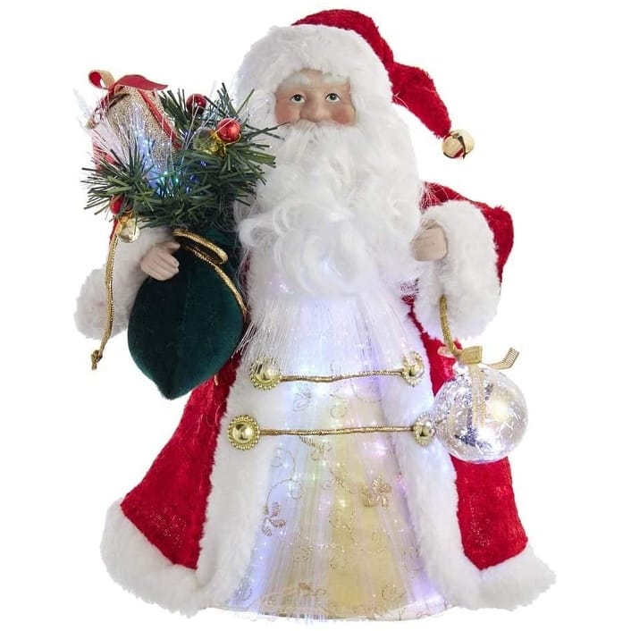 Kurt Adler 12-Inch CUL Fiber Optic LED Santa Treetop - 12"