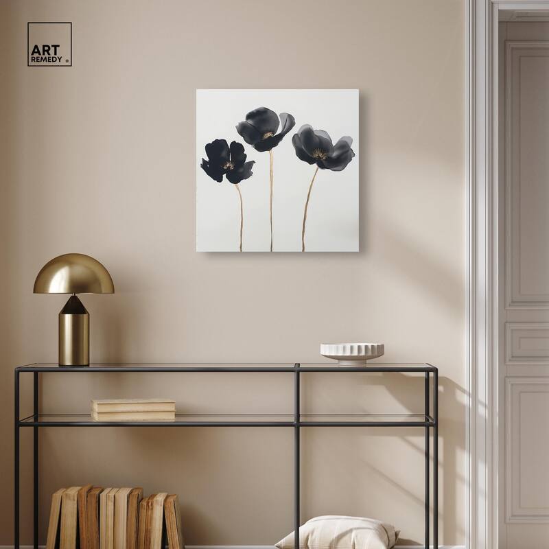 Nocturnal Flowers II Canvas by Art Remedy, Gallery Wrapped