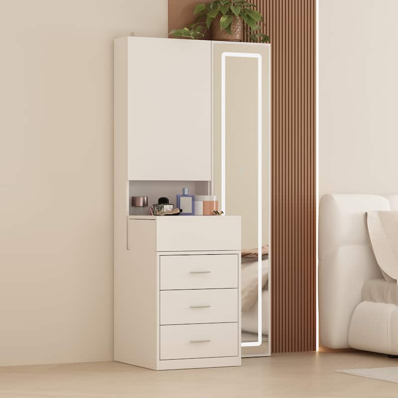 Dresser LED-Lit Vanity Dressing Cabinet with Full-Length Mirror