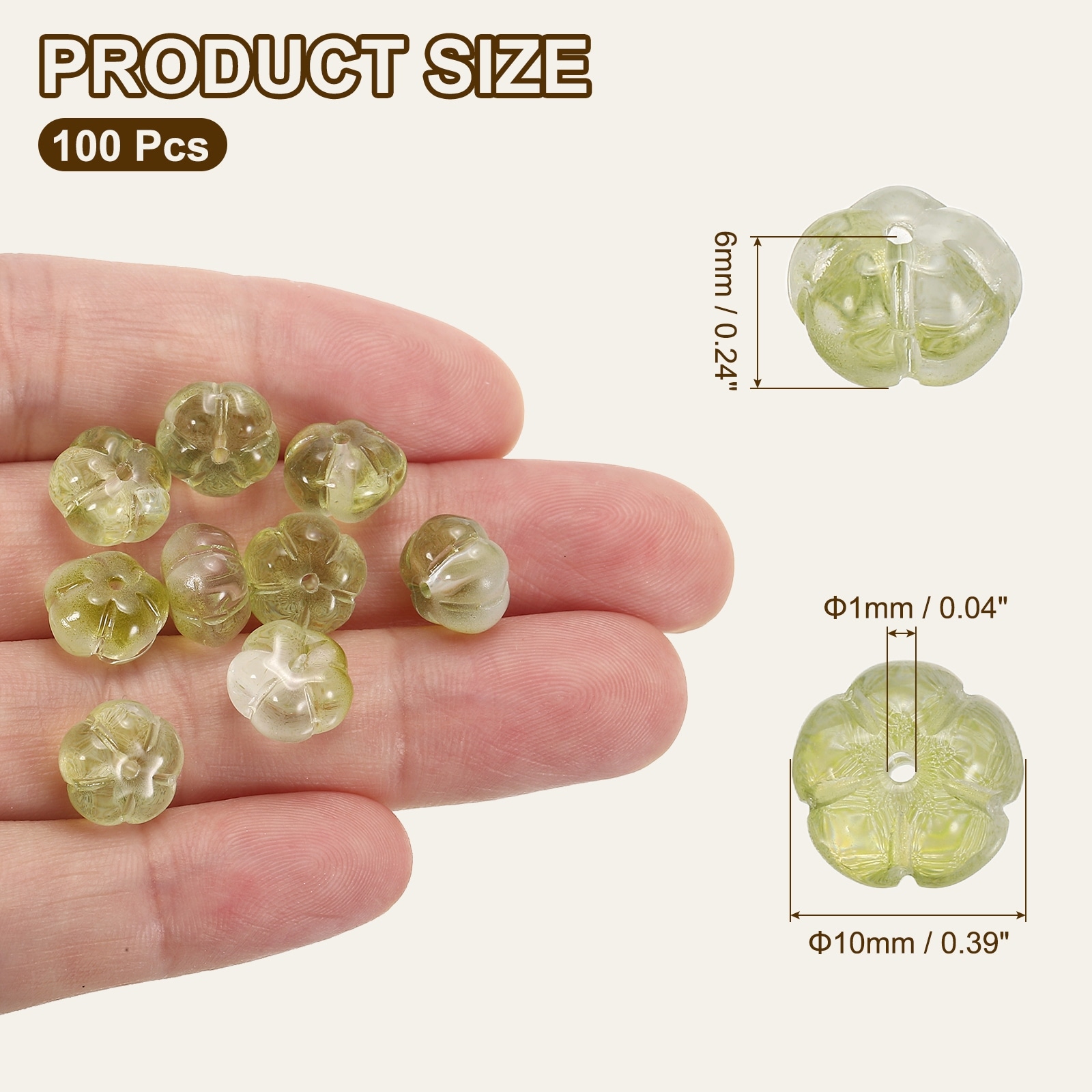 Glass Beads, Pumpkin Spacer Bead, Crystal Bulk Loose Bracelet Charm