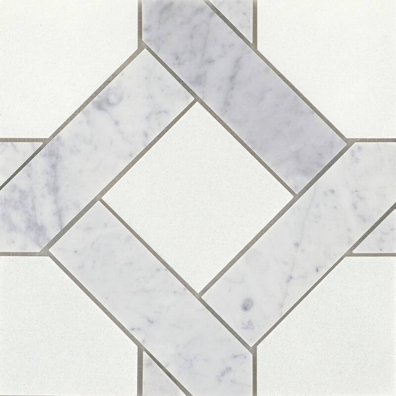 Emser Tile Alluro - 9" x 9" Square Basketweave Mosaic Wall Tile - - Silver