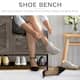 Moasis Farmhouse Shoe Storage Cabinet with 2 Flip Drawers for 16 Pairs Entryway Shoe Storage with Shoe Bench