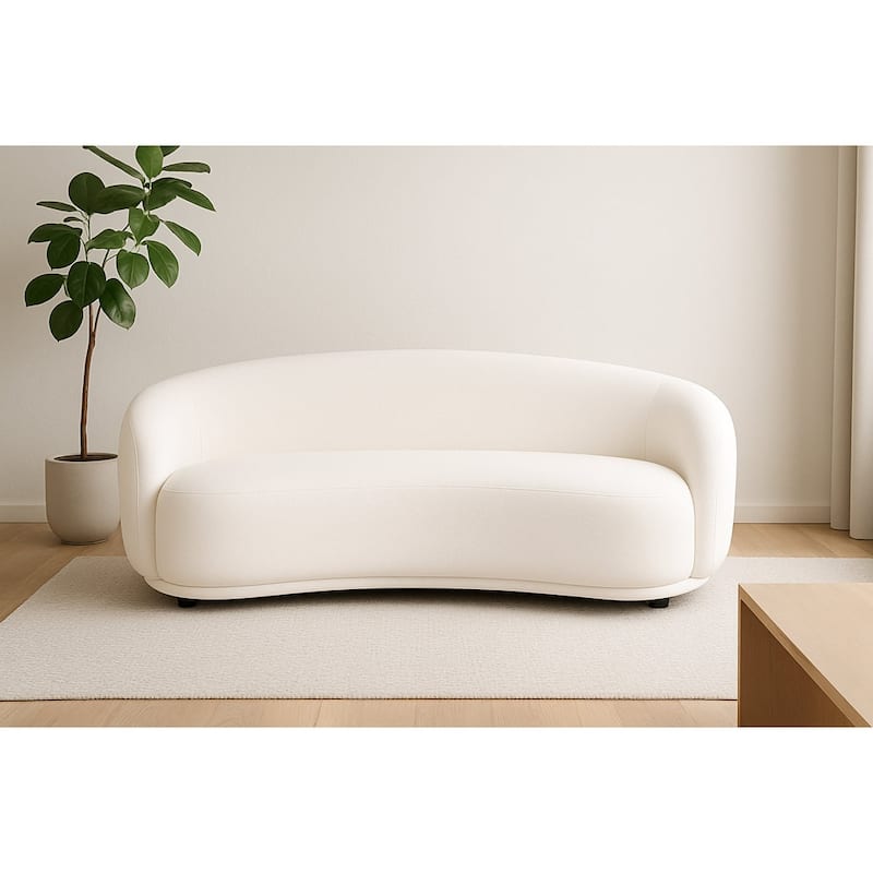 Kendall 90.5' Boucle Fabric Curved Sofa