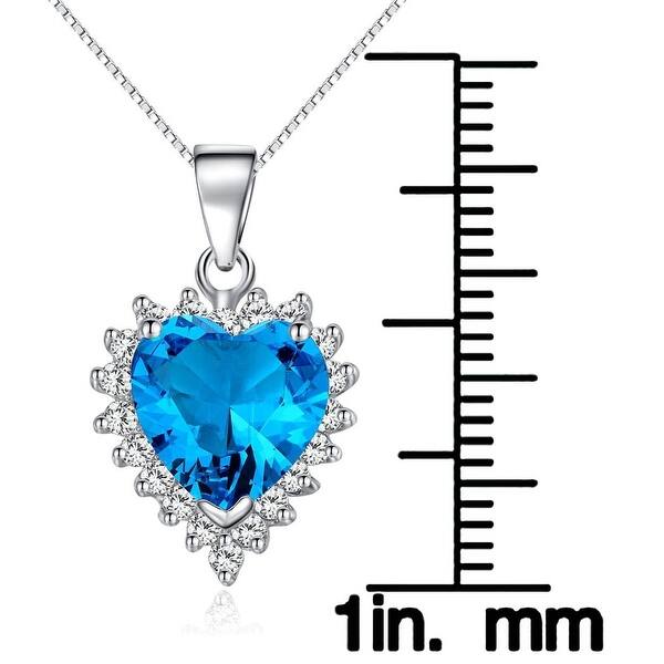 Sterling Silver CZ Stone Heart Pendant with 18inches Ball Chain Sterling Silver CZ Stone Heart Pendant with 18inches Ball Chain