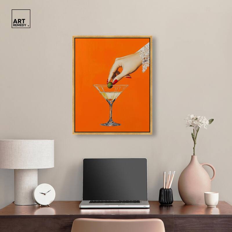 Orange Zest Martini Canvas by Art Remedy