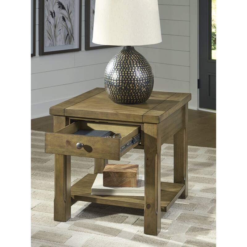 Signature Design by Ashley Vandenmore Brown End Table - 24" W x 26" D x 24" H